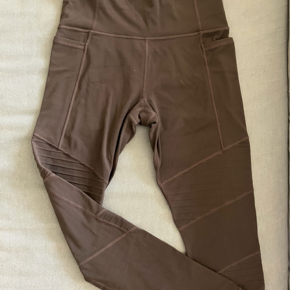 Women’s Athleta Inclination Moto Tights Brown Leggings